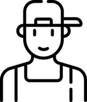 A man in a cap and overalls vector