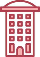 A red building icon on a white background vector