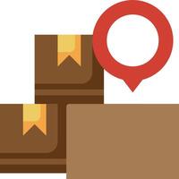 A brown box with a red marker on it vector