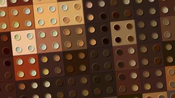 Vintage domino gaming pattern with spinning surface of tiles with four circles. Motion. Old fashioned game with many blocks. video