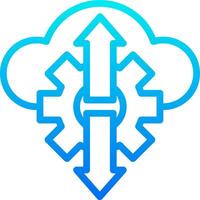 A cloud with arrows pointing up and down vector