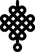 A black and white symbol with a knot on it vector