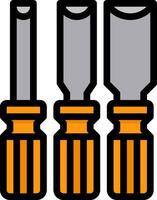 Three different tools with orange tips vector