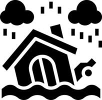 A house with a roof and rain in the background vector