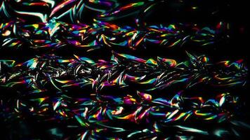 Dark slowly moving glowing wavy background, seamless loop. Motion. Black sticky substance with colorful stains rippling slowly. video