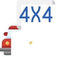 A car with a 4x4 sticker on it vector