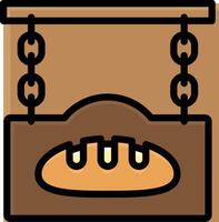 Bread icon with chain and bread vector
