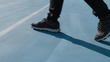 Man Walks Alone In Blue Field video