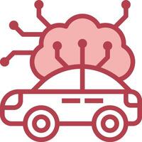 A car with a brain on top of it vector
