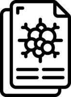 A black and white icon of a document with a bubble on it vector