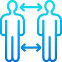 Two people are connected by an arrow vector