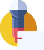 A microphone and a paper with a white square vector