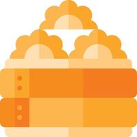 A stack of books with orange and yellow flowers vector