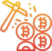 Bitcoin mining with a hammer vector