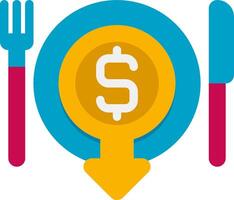 A fork and knife with a dollar sign on it vector