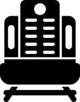 A black and white image of a train seat vector