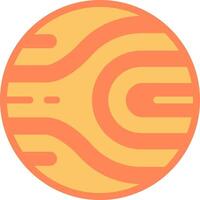 A flat orange and yellow sun icon vector