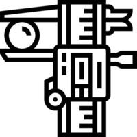 A black and white drawing of a machine vector