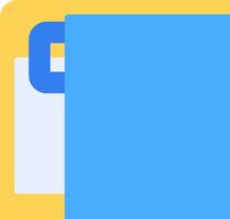 A blue folder with a blue square on it vector