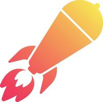 A rocket with a red and orange rocket on it vector