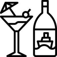 A bottle of wine and a glass of wine vector