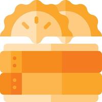 A stack of books with a slice of pizza vector