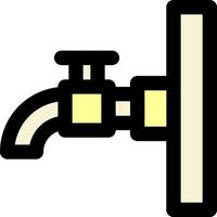 A faucet with a yellow handle and a yellow faucet vector
