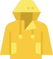 A yellow raincoat with a hood on it vector