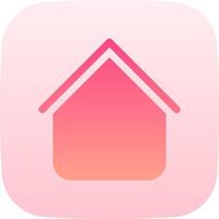 A pink house icon on an app icon vector