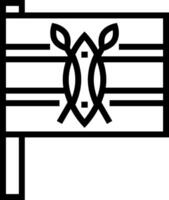 A black and white flag with a symbol on it vector