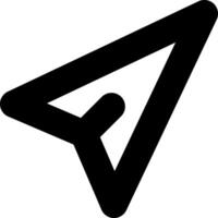 A black and white image of a triangle with a arrow vector