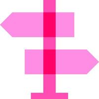 Pink arrow sign with arrows pointing in different directions vector