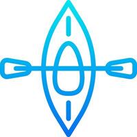 A blue and white logo with a canoe in the middle vector