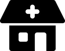 A black and white house with a cross on it vector