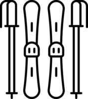 A pair of skis and poles on a white background vector