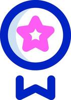 A pink star with a blue ribbon around it vector