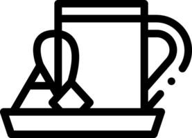 A black and white image of a cup and spoon vector