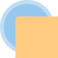 A yellow and blue rectangle with a blue circle vector