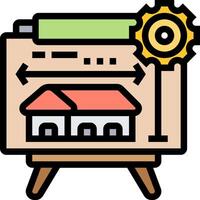 A house with a clock and a building on it vector