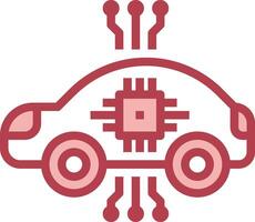 A car with a circuit board on top vector