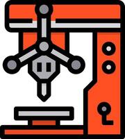 A machine with a drill and a drill bit vector