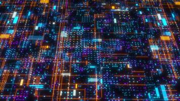 Digital cyberspace with dots and lines video