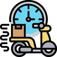 A scooter with a box and a clock on it vector