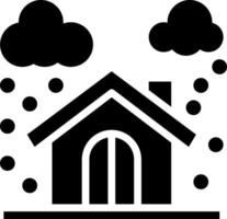 House with rain and clouds icon vector