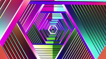 Abstraction. Motion .A neon tunnel that shimmers with gas-light colors and creates a view from a telescope. video
