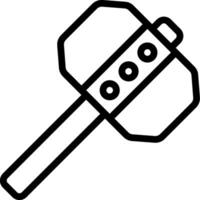 A black and white icon of a hammer vector