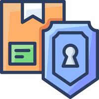 A shield with a key and a folder vector