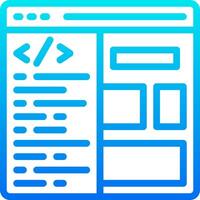 A blue and white icon of a website vector