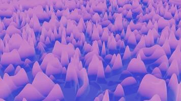 Abstract pulsating waves of soft pink matte material on morphing surface. Design. Abstract geometric surface like landscape or terrain with 3d noise. video