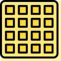 A square waffle with black and yellow squares vector
